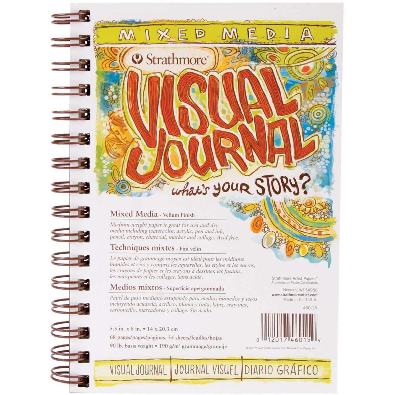 Strathmore Visual Journal Mixed Media Vellum 5.5"X8"-34 Sheets